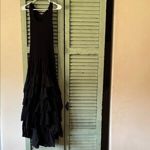 Chic Black High-Low Ruffle Dress